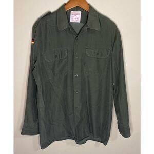 German Military Uniform Shirt 1990 41/42 H. Winnen GMBH & Co. Heavily Used